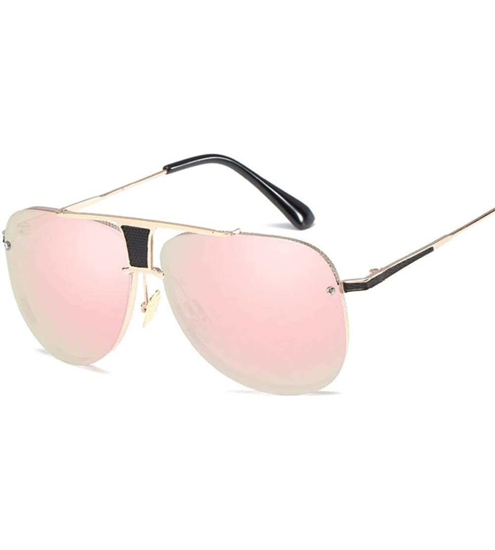 Aviator Men's and women's Sunglasses retro clam glasses metal sunglasses in Europe and America - E - C418Q7C8W77 $55.25