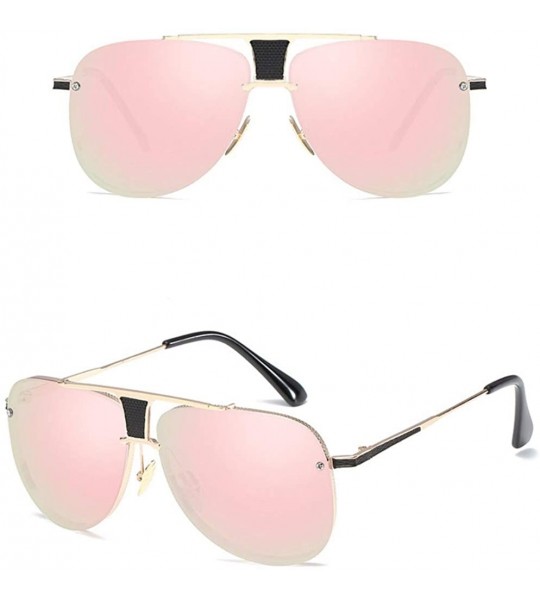 Aviator Men's and women's Sunglasses retro clam glasses metal sunglasses in Europe and America - E - C418Q7C8W77 $55.25