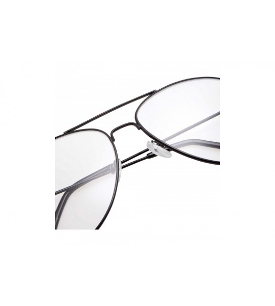 Aviator Aviator Clear Lens Glasses Fashion Eyewear Non-Prescription UV400 - Black - CP120ZTG8OJ $19.00