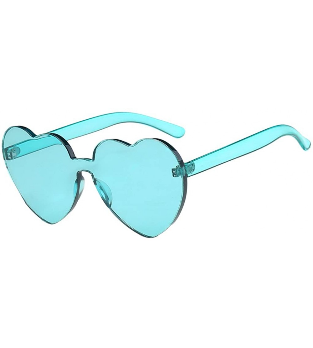 Rimless Women Rimless Sunglasses Mirror Candy Color Integrated Transparent Eyewear - Green - C519357TZ5N $26.36