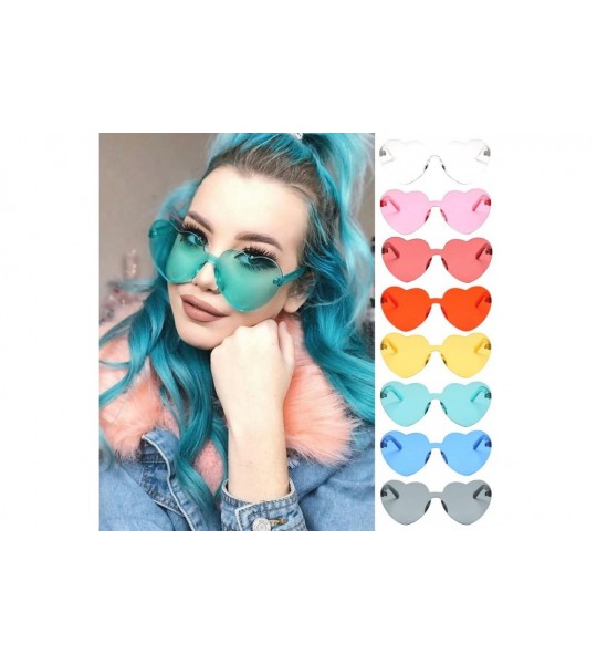 Rimless Women Rimless Sunglasses Mirror Candy Color Integrated Transparent Eyewear - Green - C519357TZ5N $26.36