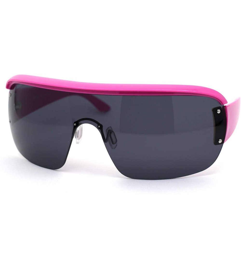 Shield Womens Oversize Shield 90s Oversize Euro Style Sunglasses - Purple Black - C9195SQQ9WC $24.70