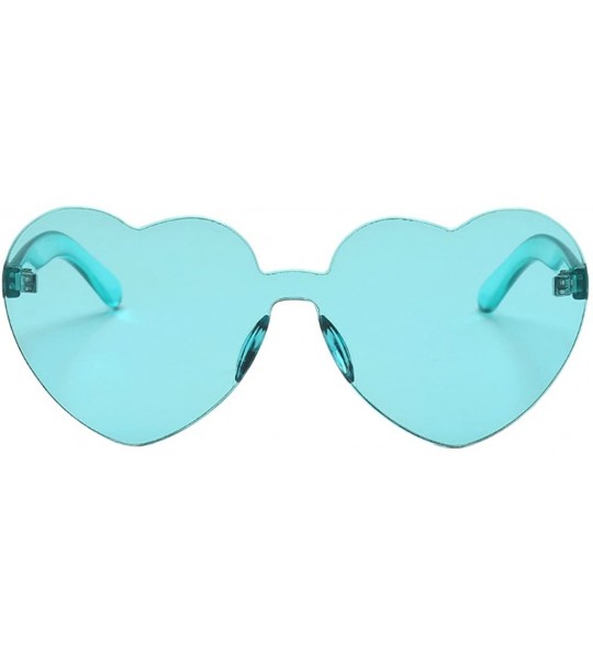 Rimless Women Rimless Sunglasses Mirror Candy Color Integrated Transparent Eyewear - Green - C519357TZ5N $26.36