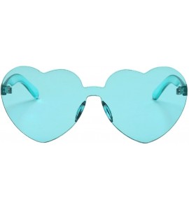 Rimless Women Rimless Sunglasses Mirror Candy Color Integrated Transparent Eyewear - Green - C519357TZ5N $26.36