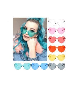 Rimless Women Rimless Sunglasses Mirror Candy Color Integrated Transparent Eyewear - Green - C519357TZ5N $26.36