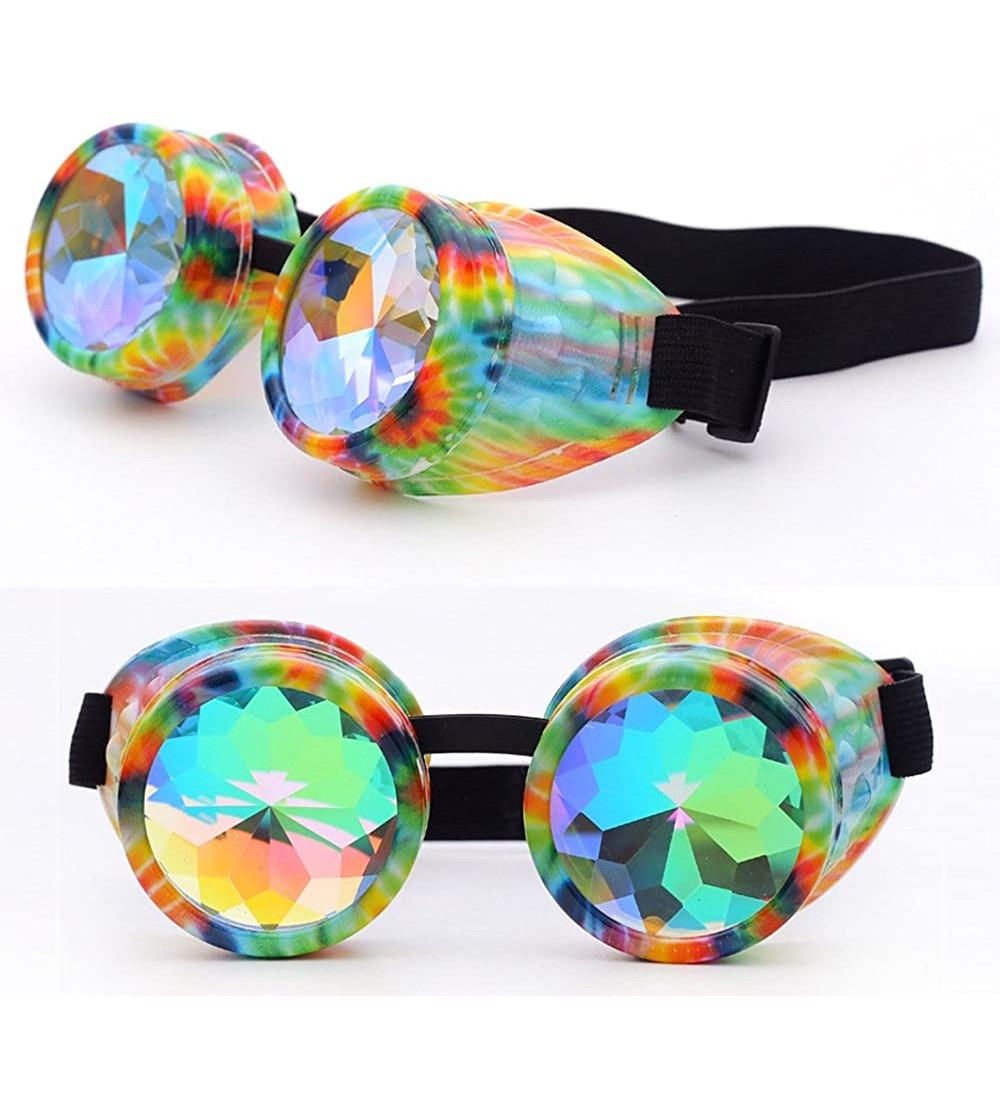 Goggle Colorful Rave Festival Party EDM Sunglasses Diffracted Lens - 6422d - CF18ROYR3HS $26.81