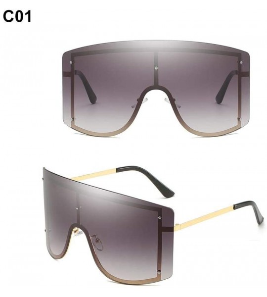 Oversized Personalized Oversized Sunscreen Sunglasses Protection - Gray - CT196QAM06C $17.98