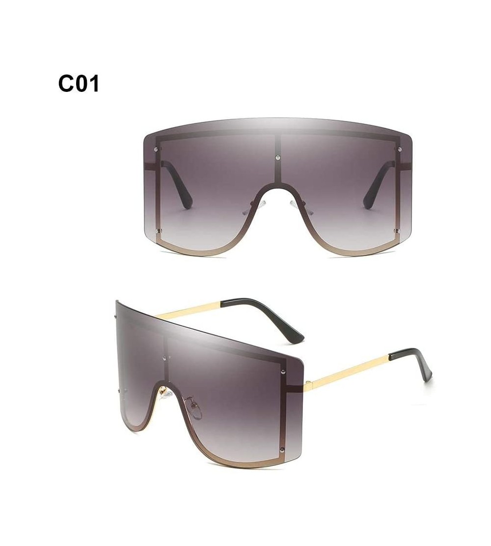 Oversized Personalized Oversized Sunscreen Sunglasses Protection - Gray - CT196QAM06C $17.98