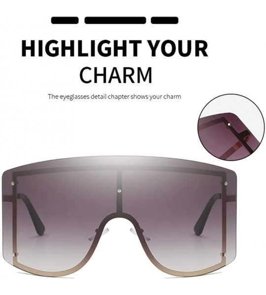 Oversized Personalized Oversized Sunscreen Sunglasses Protection - Gray - CT196QAM06C $17.98