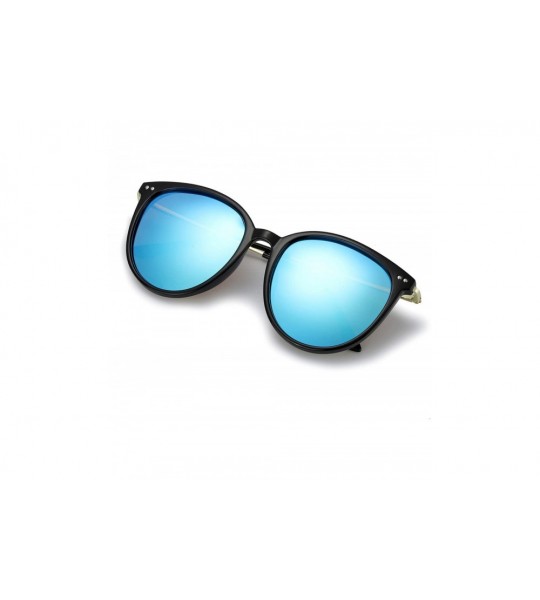 Oversized Oversized Mirrored Sunglasses for Women/Men- Polarized Sun Glasses with 100% UV400 Protection - Blue - CY19DUYZIYQ ...