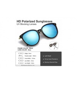 Oversized Oversized Mirrored Sunglasses for Women/Men- Polarized Sun Glasses with 100% UV400 Protection - Blue - CY19DUYZIYQ ...