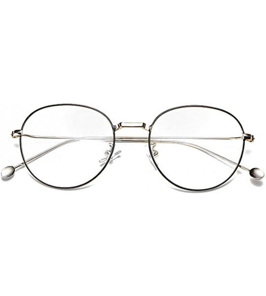 Round Man woman Nearsighted Glasses Retro Myopia Round Metal Glasses Frame - Silver Gold - C918G3IOWAD $49.53