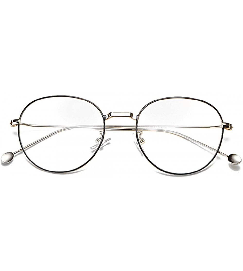 Round Man woman Nearsighted Glasses Retro Myopia Round Metal Glasses Frame - Silver Gold - C918G3IOWAD $49.53