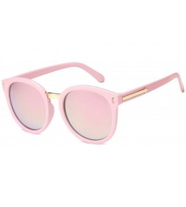 Round Women's Gold Arrow Detail Oversized Round Sunglasses - Pink - CG185WWORGM $25.46