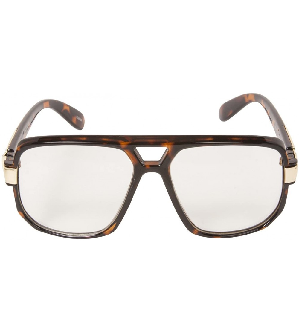 Aviator Hip-Hop Fashion Retro Glasses - Tortoise - CG180G0W2DK $17.55
