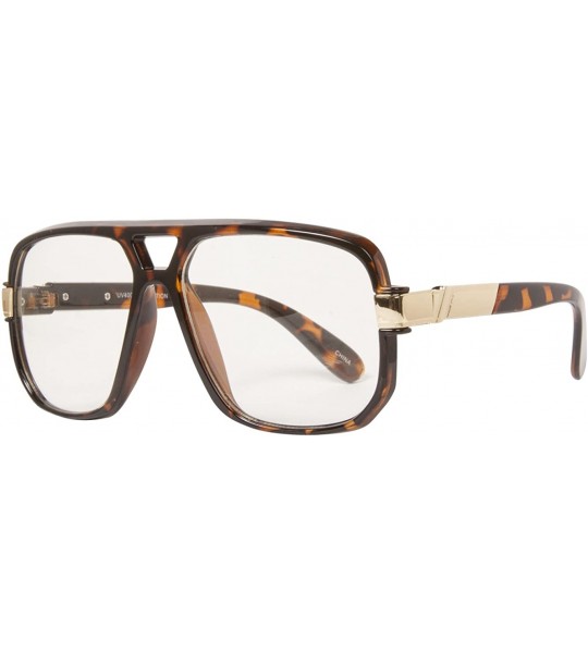 Aviator Hip-Hop Fashion Retro Glasses - Tortoise - CG180G0W2DK $17.55