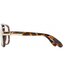 Aviator Hip-Hop Fashion Retro Glasses - Tortoise - CG180G0W2DK $17.55