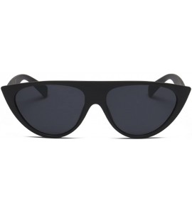 Goggle cat eyes female sunglasses personality fashion street trend sunglasses - Matte Black - CJ18EH3Z373 $18.93