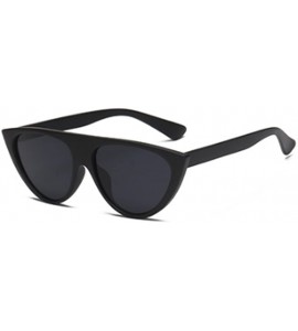 Goggle cat eyes female sunglasses personality fashion street trend sunglasses - Matte Black - CJ18EH3Z373 $18.93