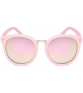 Round Women's Gold Arrow Detail Oversized Round Sunglasses - Pink - CG185WWORGM $25.46