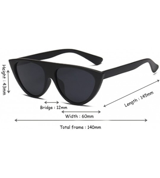 Goggle cat eyes female sunglasses personality fashion street trend sunglasses - Matte Black - CJ18EH3Z373 $18.93