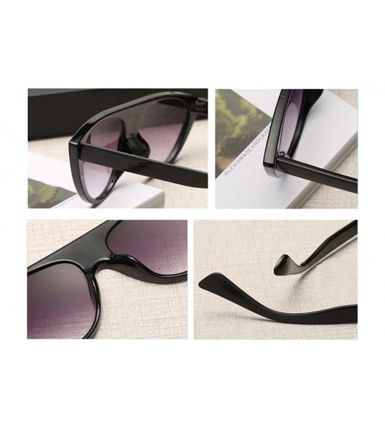 Goggle cat eyes female sunglasses personality fashion street trend sunglasses - Matte Black - CJ18EH3Z373 $18.93