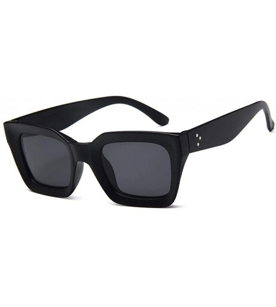 Square 2019 New Square Sunglasses Women Italy Luxury Brand Designer Women BrightBlack - Mattblack - CL18XDWXSDO $17.90