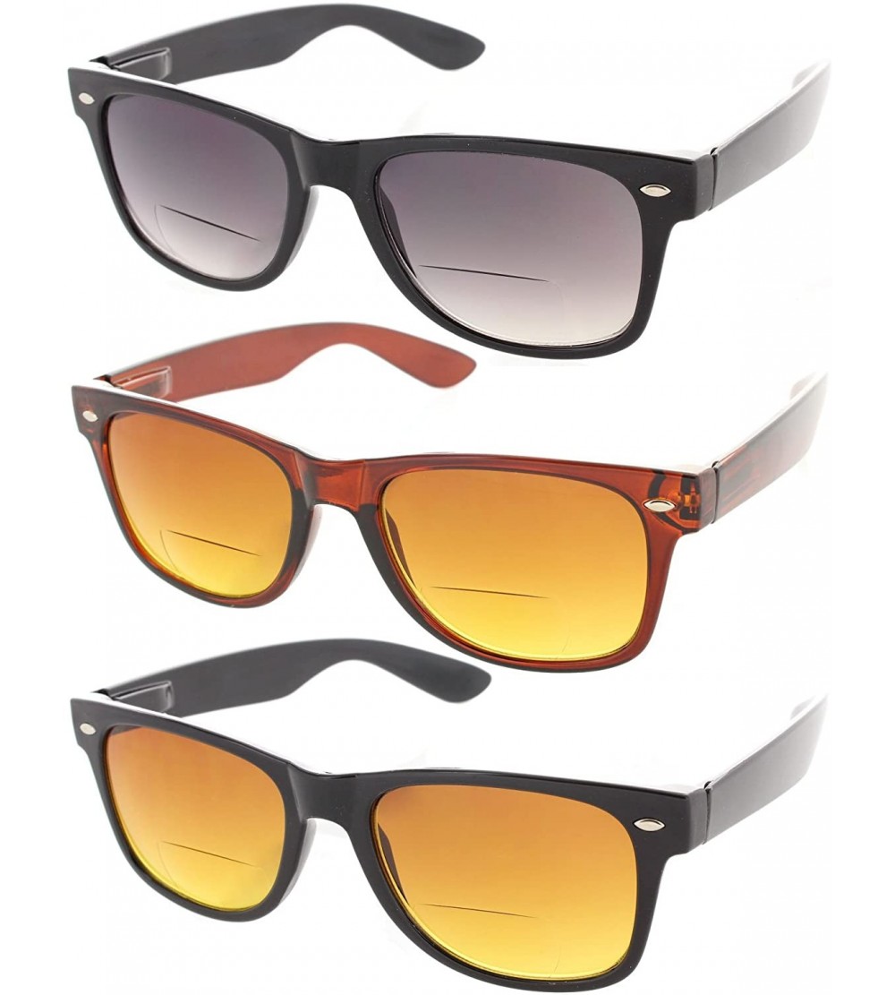 Aviator Cabo 3 Pack Trendy Bifocal Sunglasses UV400 Protection - 1 Black - 1 Brown - 1 Black-brown - CE185XEL0H5 $35.60