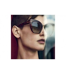 Oversized Lady Oversized Sunglasses For Women Cat Eye Brand Designer C1 Leopard Gray - C5 Black Leopard - CS18YZWH5ES $20.81