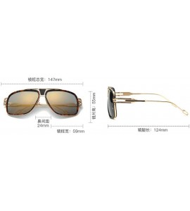 Rectangular Vintage Men Sunglasses Brand Designer Male Flat Top Big Women Fashion Retro Clear Eyewear - Black - CJ18QAKA3SM $...