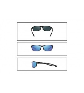 Sport Polarized Sunglasses for Men and Women- Al-Mg Metal Frame Ultra Light 100% UV Blocking Sports Sun glasses - Blue - CC19...