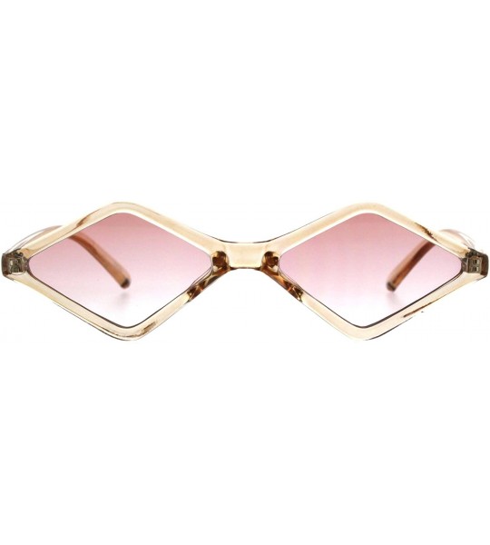 Square Hippie Diamond Shape Groovy Pimp Plastic Sunglasses - Beige Pink - CU18GQDDL5Y $23.77