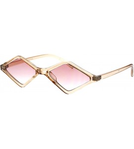 Square Hippie Diamond Shape Groovy Pimp Plastic Sunglasses - Beige Pink - CU18GQDDL5Y $23.77