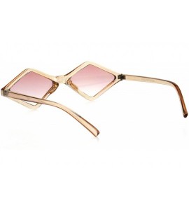 Square Hippie Diamond Shape Groovy Pimp Plastic Sunglasses - Beige Pink - CU18GQDDL5Y $23.77