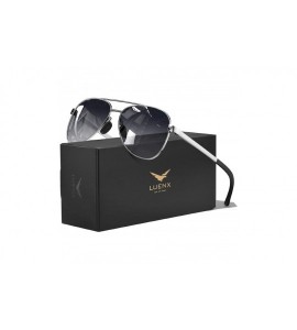 Square Aviator Sunglasses for Men Women-Polarized Driving UV 400 Protection with Case - A16-gradient Black - CU1979MIRQL $32.93