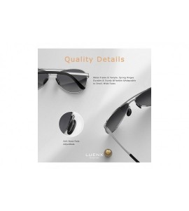 Square Aviator Sunglasses for Men Women-Polarized Driving UV 400 Protection with Case - A16-gradient Black - CU1979MIRQL $32.93