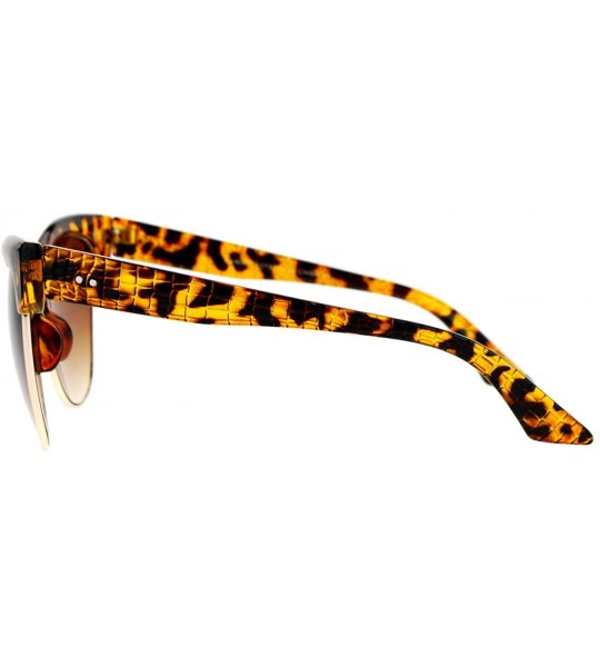 Cat Eye Half Horn Rim Cat Eye Womens Retro Sunglasses - Tortoise Brown - CN12H5HA7JP $18.06