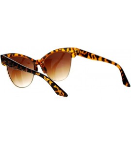 Cat Eye Half Horn Rim Cat Eye Womens Retro Sunglasses - Tortoise Brown - CN12H5HA7JP $18.06