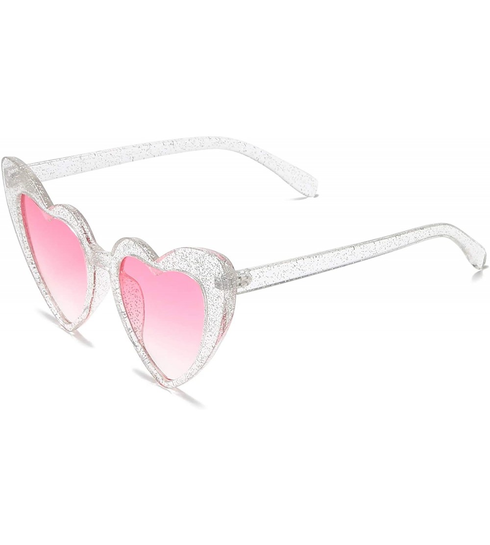 Cat Eye Heart Shaped Sunglasses Clout Goggle Vintage Cat Eye Mod Style Retro Glasses Kurt Cobain - Babi/Pink - CW195RDWWS3 $1...