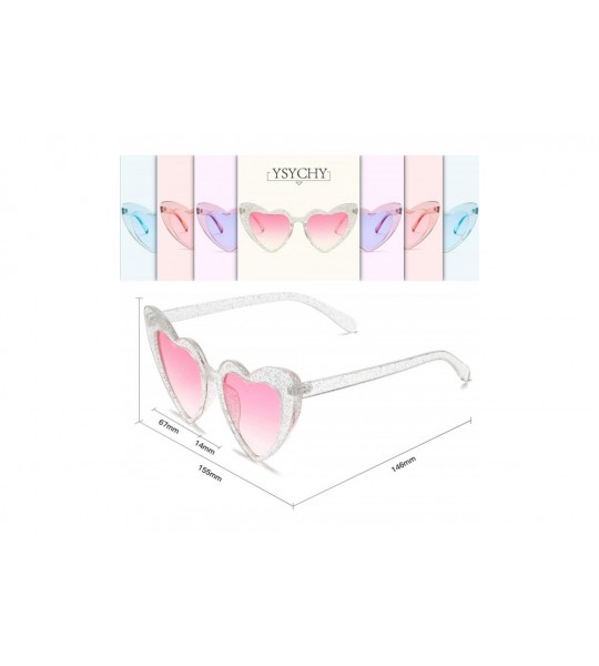 Cat Eye Heart Shaped Sunglasses Clout Goggle Vintage Cat Eye Mod Style Retro Glasses Kurt Cobain - Babi/Pink - CW195RDWWS3 $1...