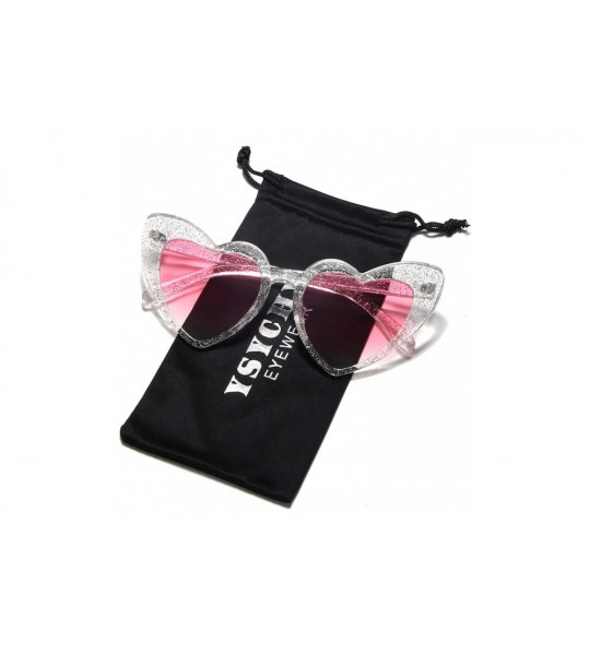 Cat Eye Heart Shaped Sunglasses Clout Goggle Vintage Cat Eye Mod Style Retro Glasses Kurt Cobain - Babi/Pink - CW195RDWWS3 $1...