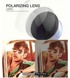 Square One Piece Lens Sunglasses Men's Fashion Polarizer Cycling Driving Sunglasses - Blue C4 - CW1904WSRKY $32.63