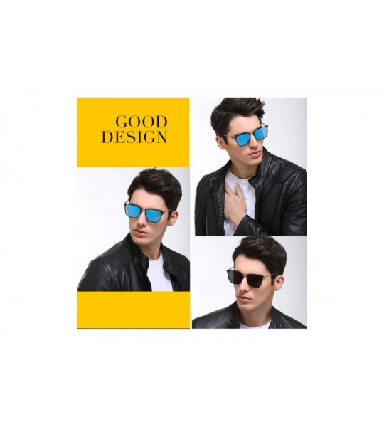 Square UV Protection Polarized Sunglasses Fashion Metal Square Sun Glasses for Man - Gold Black - CI18XTA3EH6 $26.92