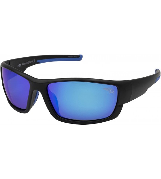 Wrap Men's Vero Polarized Wrap Sunglasses - Black/Blue - C318MCM2TM2 $42.03