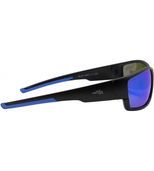 Wrap Men's Vero Polarized Wrap Sunglasses - Black/Blue - C318MCM2TM2 $42.03