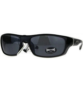 Rectangular Mens Classic Biker Sport Warp Rectangular Sunglasses - Black - CS188I0SW6H $18.62