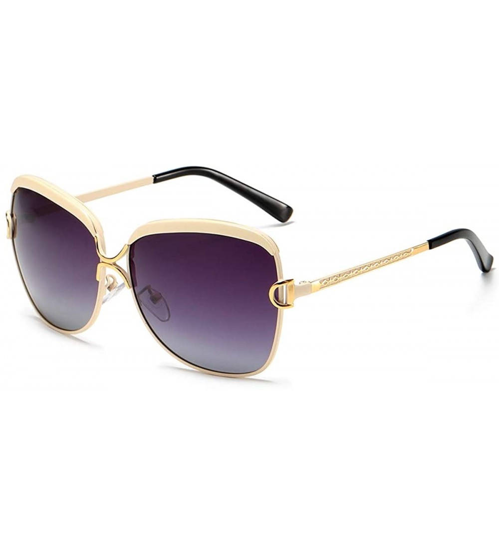 Aviator Women's Sunglasses Sun Glasses for Women Fashion Oversized Aviator Retro Eyewear Polarized lens - White - CZ18Z5ASL7X...