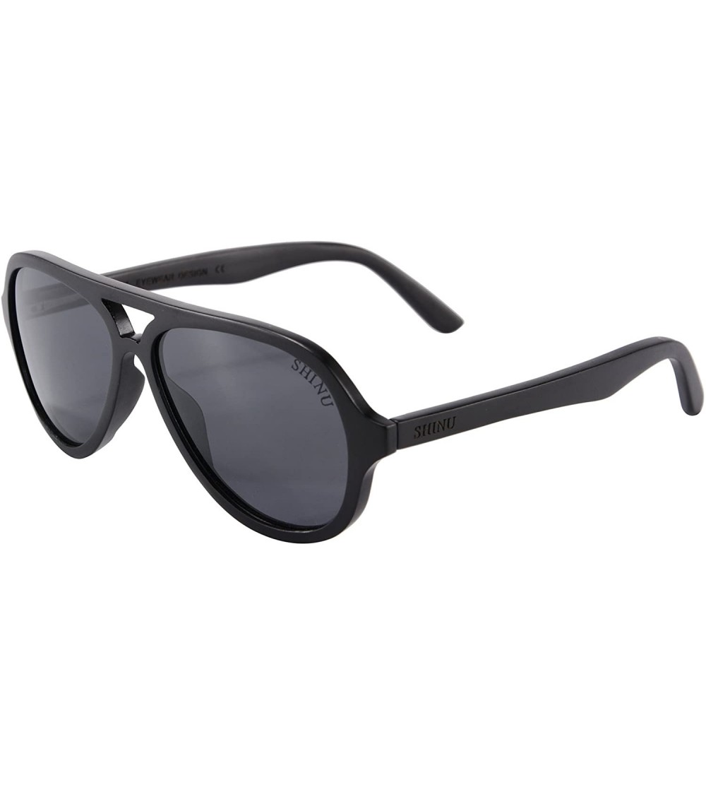 Aviator Genuine Wood Frame Sunglasses Polarized Men's uv400 Sunglasses-SH73013 - Brich - C312M7KEIJV $60.57