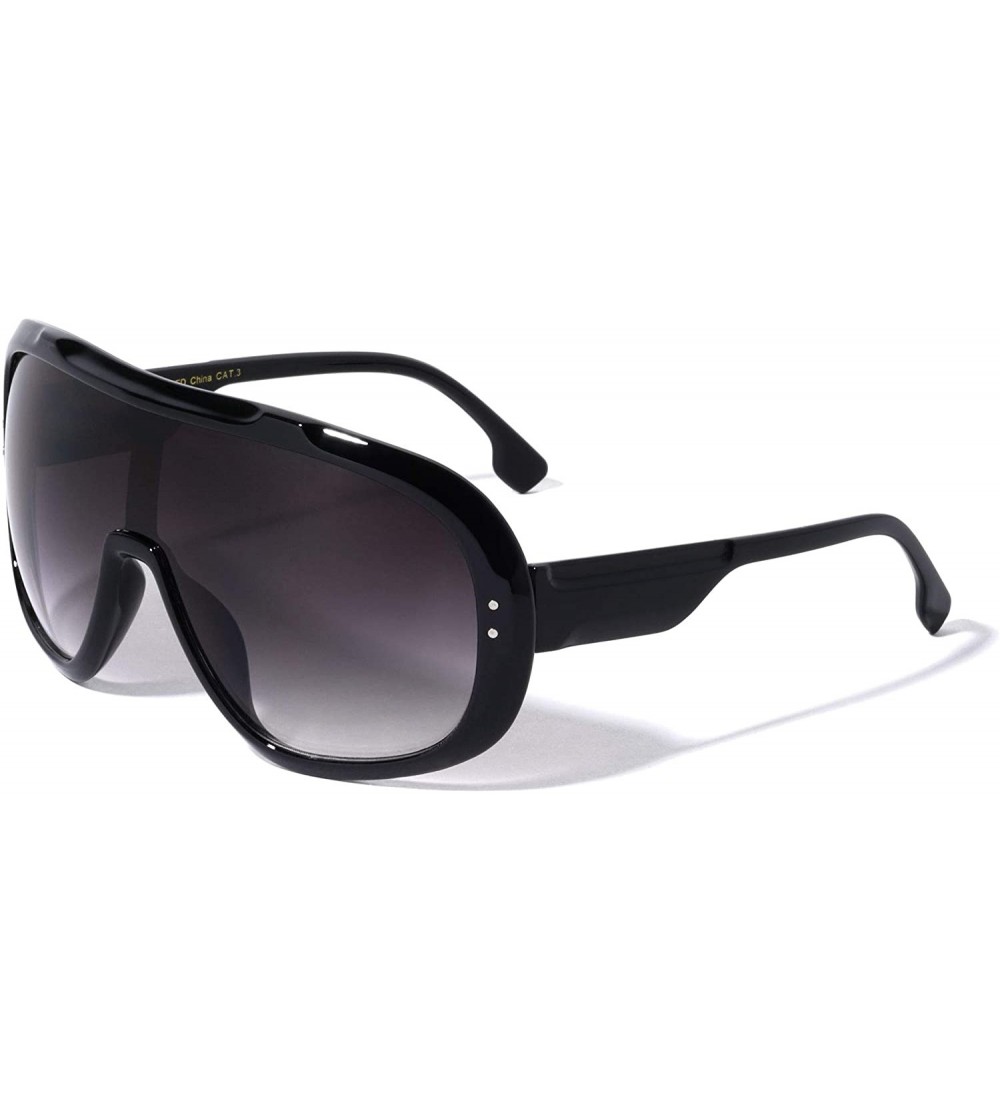 Oversized Retro Oversized Round Lens Fashion Sunglasses - Smoke - CX196MSL8U2 $25.73