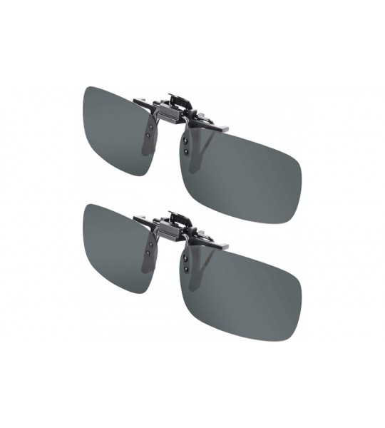 Rimless Clip-on Sunglasses- Unisex Polarized Frameless Rectangle Lens - 2 Black - CQ18KLTQK9N $23.40